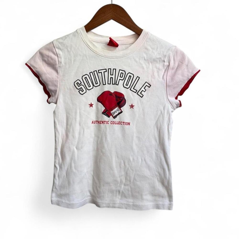 Vintage Y2K SouthPole  Boxing Gloves Baby Tee Cute 2000s Womens M Glam
